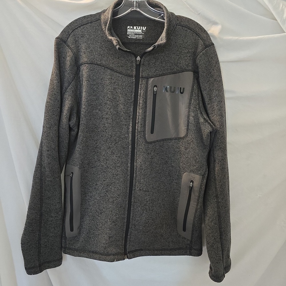 KUIU Men's L Gray Base Camp High Loft Sweater Fleece Full Zip Jacket Hunting - Picture 2 of 13